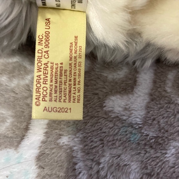 Aurora Medium Wolf Pup Miyoni Tots Adorable Stuffed Animal Gray 10" - Picture 7 of 8